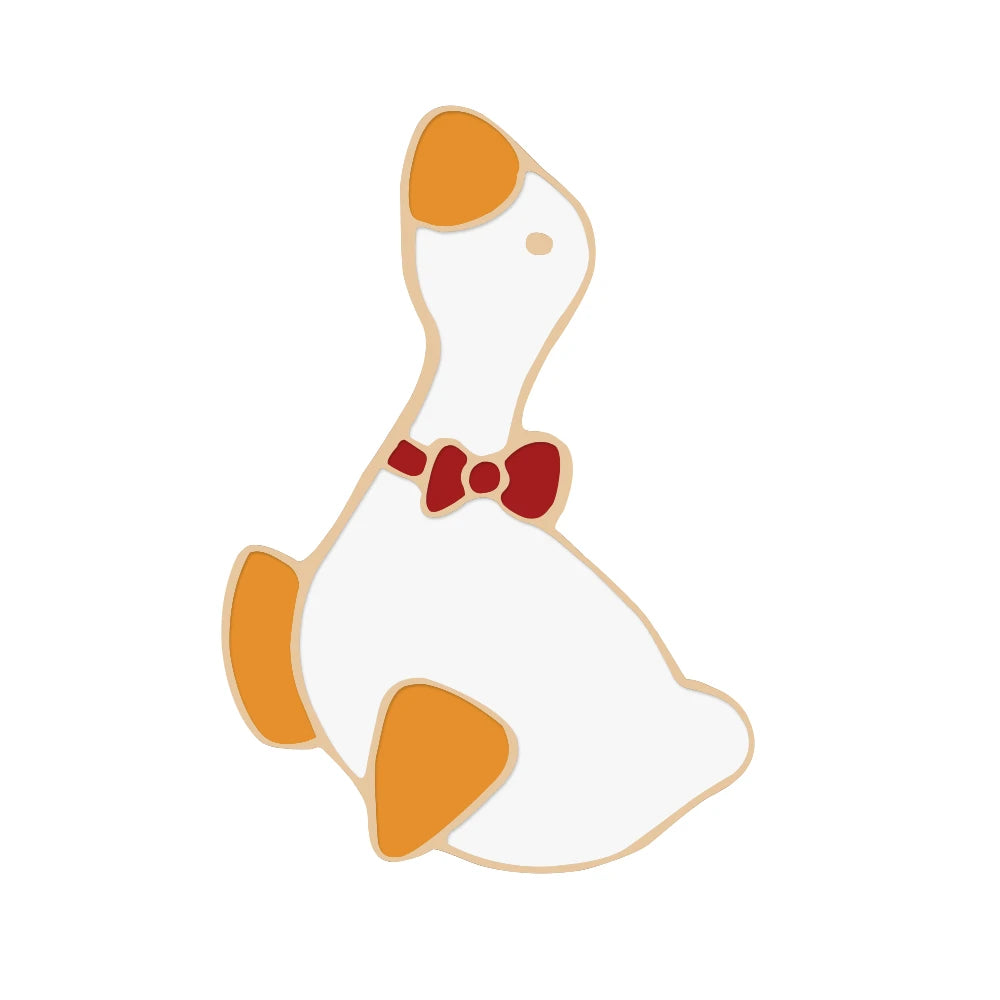 Funny Untitled Goose Brooch Animal Honk Honk Enamel Pins Cute Cartoon Duck Custom Bag Lapel Badge Jewelry Gifts for Kids Friends