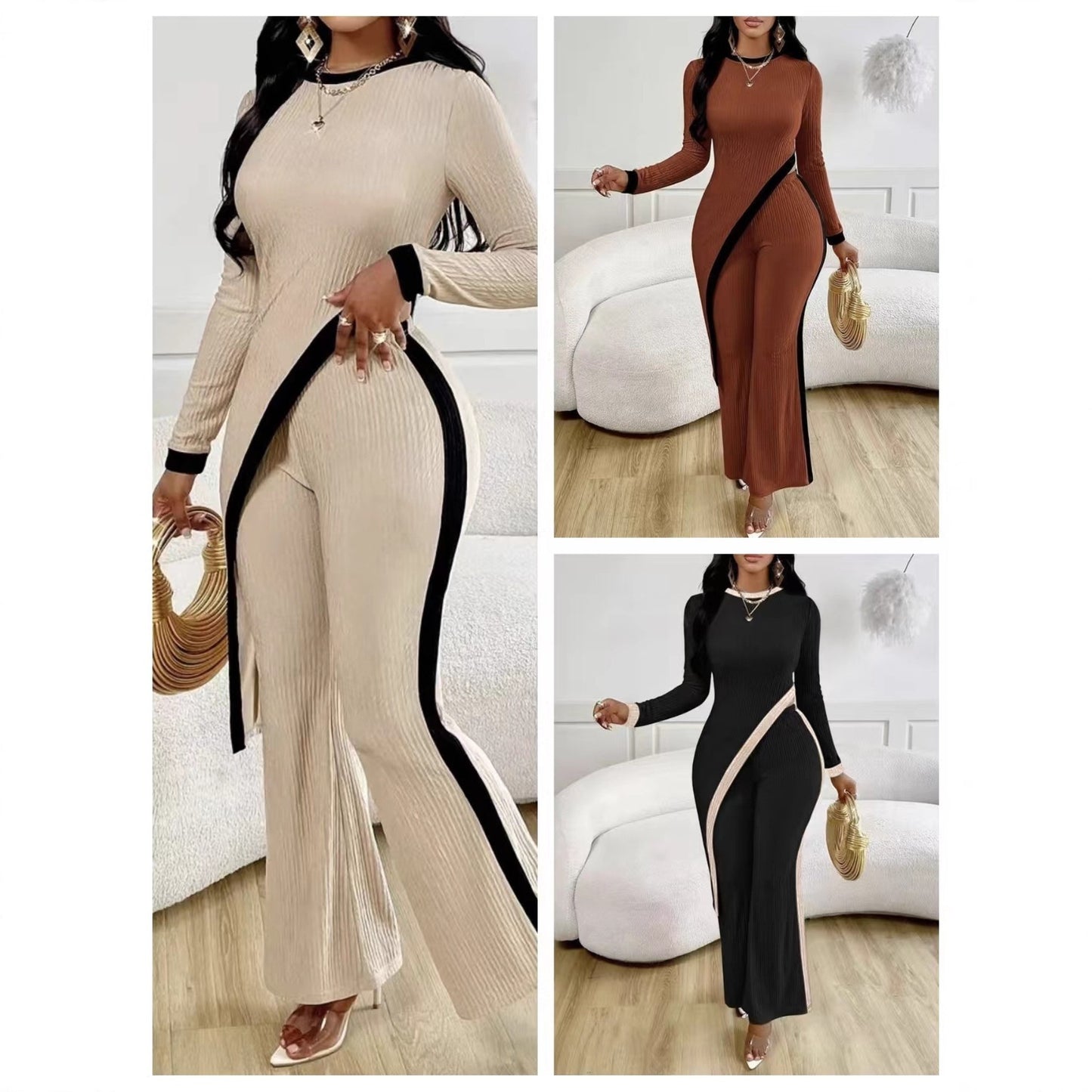 Womens Color Block Knit Casual wear