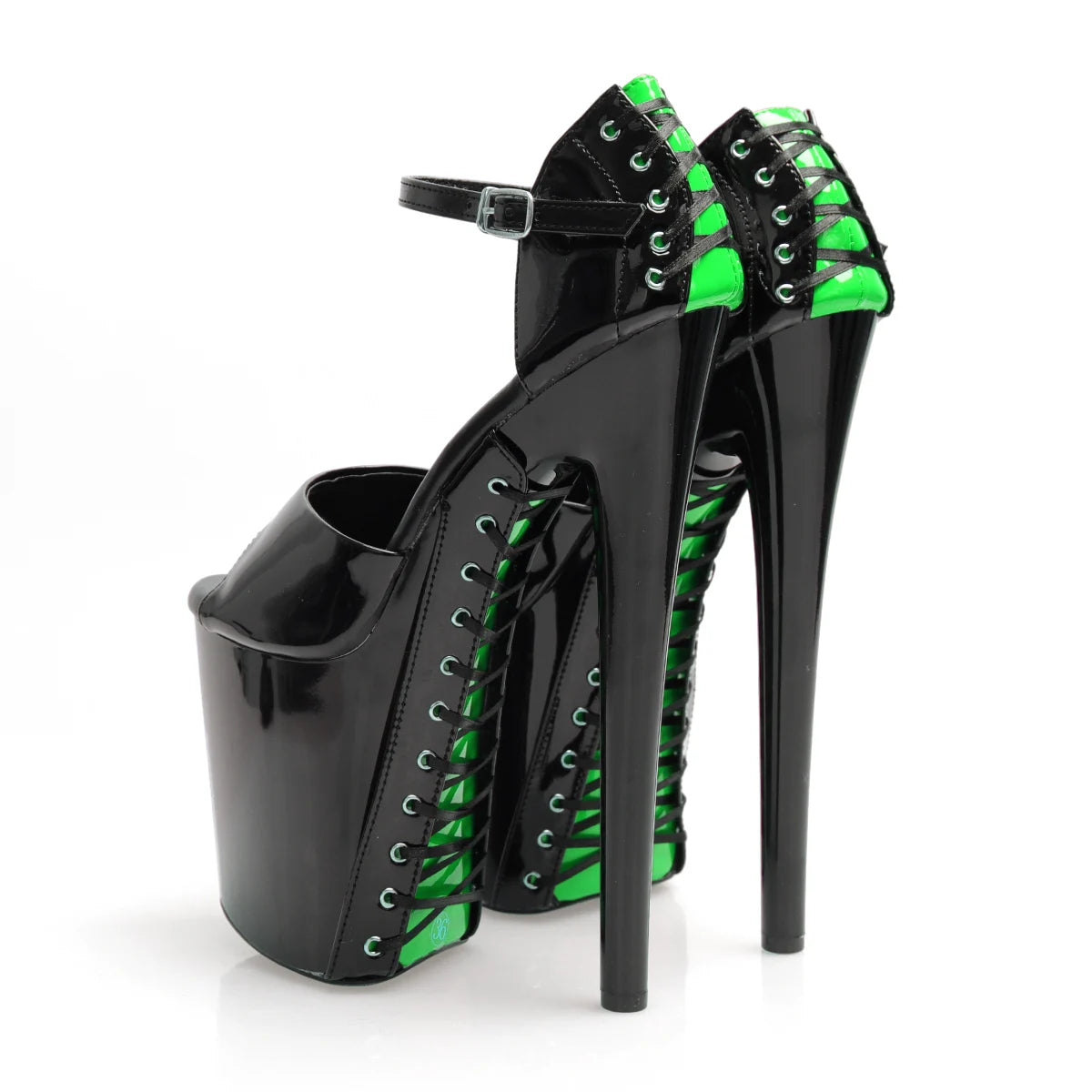Black Platform Lace up Sexy Exotic Dancer Shoes Strip Dance Pole Dance 20 cm Fashionable High-heeled Sandals