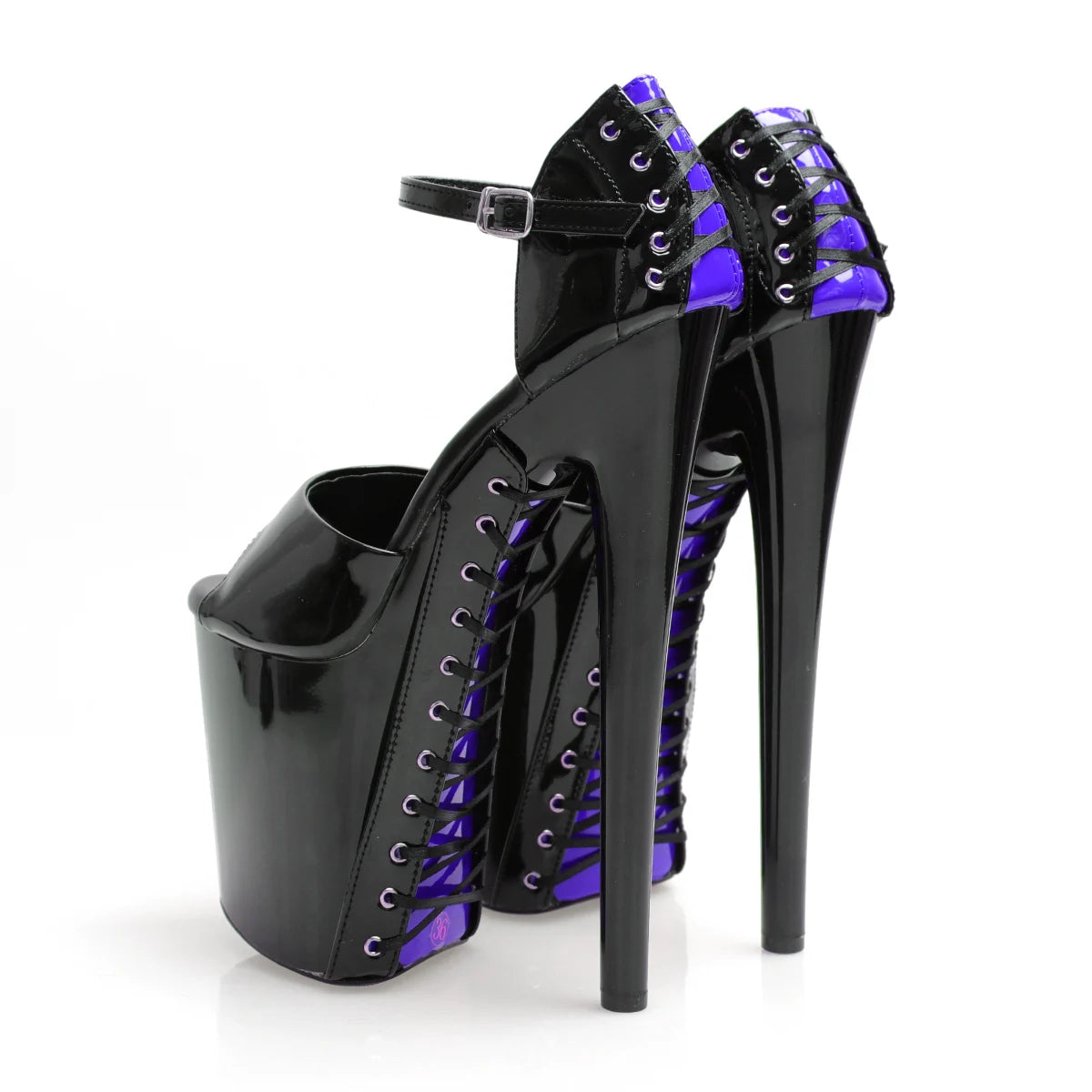 Black Platform Lace up Sexy Exotic Dancer Shoes Strip Dance Pole Dance 20 cm Fashionable High-heeled Sandals