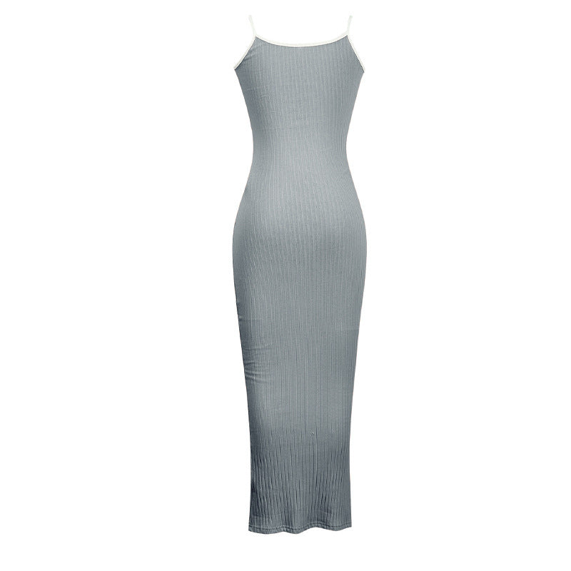 Color-Blocking Spaghetti Strap Dress for Women
