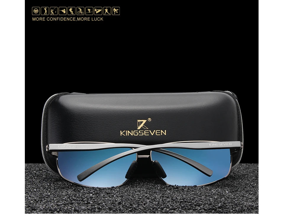 KINGSEVEN Men Polarized Sunglasses Vintage UV400 Optics Eyewear Protection Retro Brand Designer Square Classic Shades Sun glass