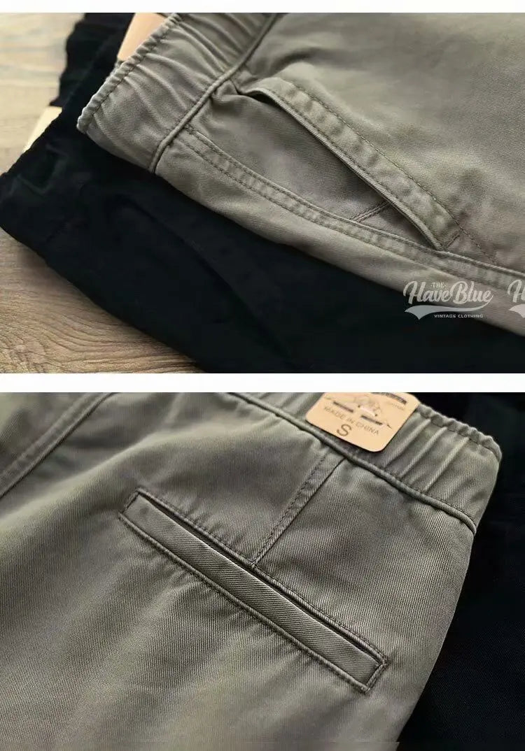 2024 New Summer American Retro Outdoor Hip Hop Men's Fashion Elastic Waist Zipper Minimalist Beach Leisure High Street Shorts