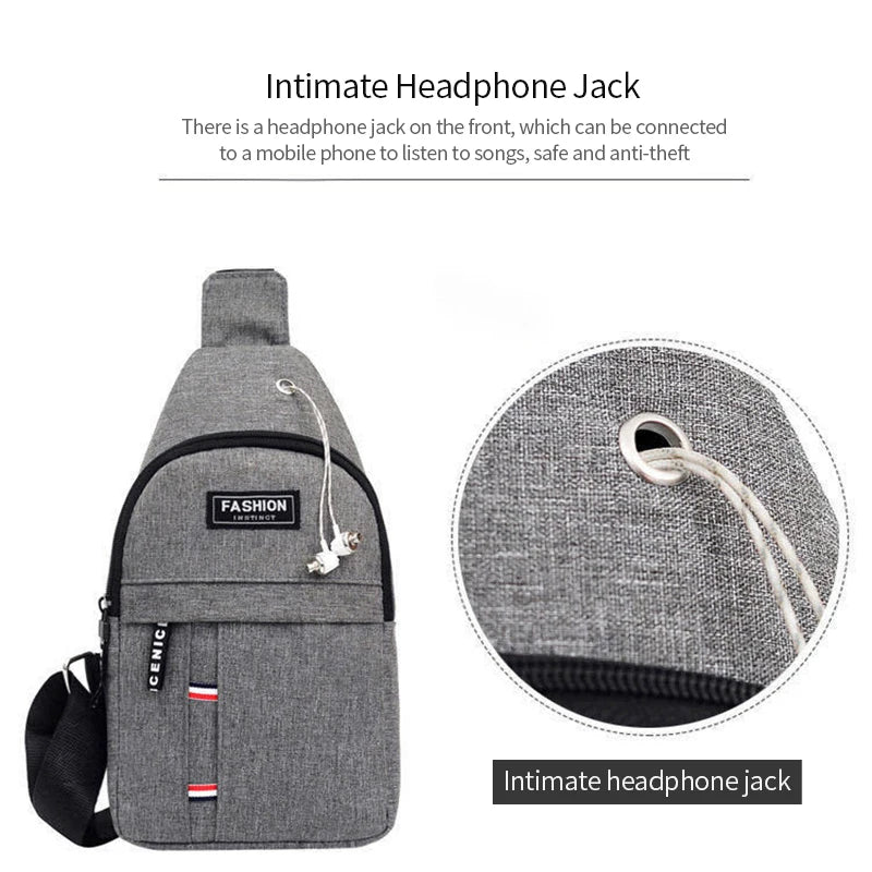New Chest Bag New Men Simple Nylon Fashion Waterproof One Shoulder Crossbody Bag Multi-functional Men Sling Bag New In
