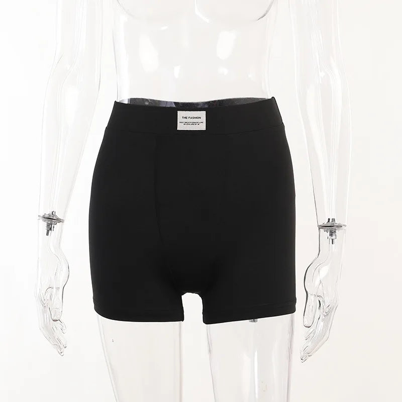 Summer Round Neck Long Short sleeved 3/4 Shorts Two piece Women's Fashion Sports Versatile Set