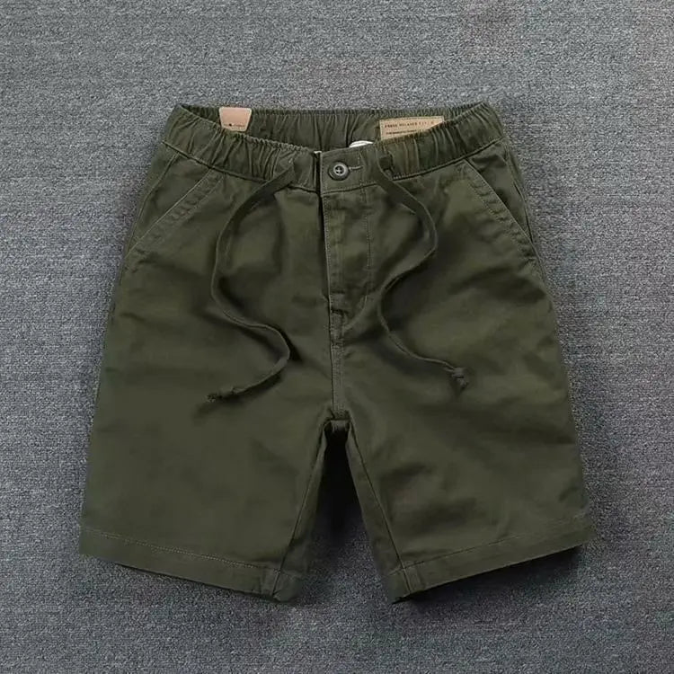 2024 New Summer American Retro Outdoor Hip Hop Men's Fashion Elastic Waist Zipper Minimalist Beach Leisure High Street Shorts
