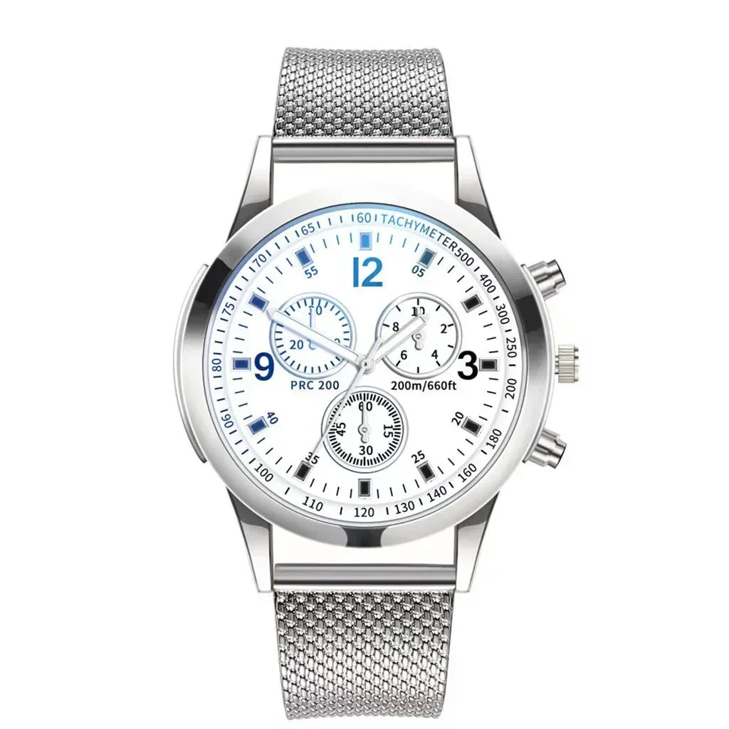 Casual Stainless Steel Mesh Belt Watches for Men Simple Round Dial Quartz Mens Watch Business Wristwatch Часы Мужские Наручные