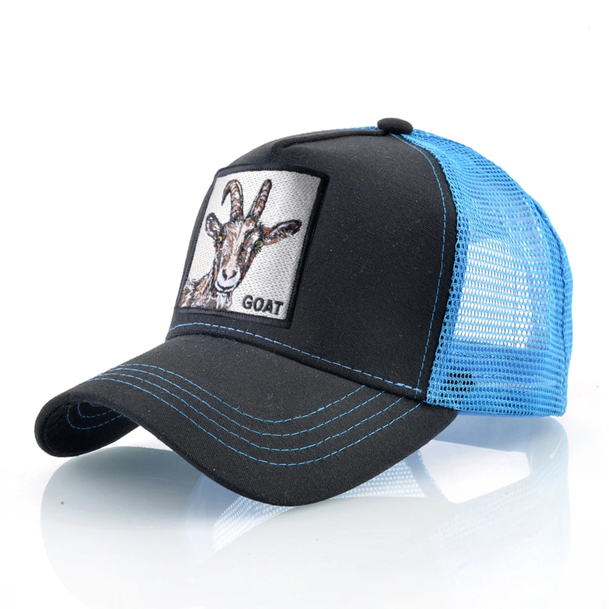 Trucker Caps With Embroidery Goat Patch