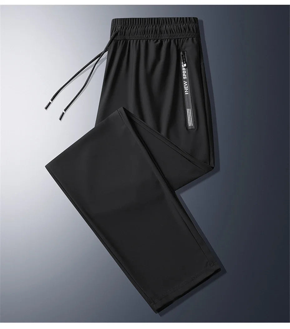 Summer Cool Pants Men 8XL Plus Szie Sweatpants Fashion Casual Stretch Pants Male Big Size 7XL 8XL Summer Trousers Black Grey