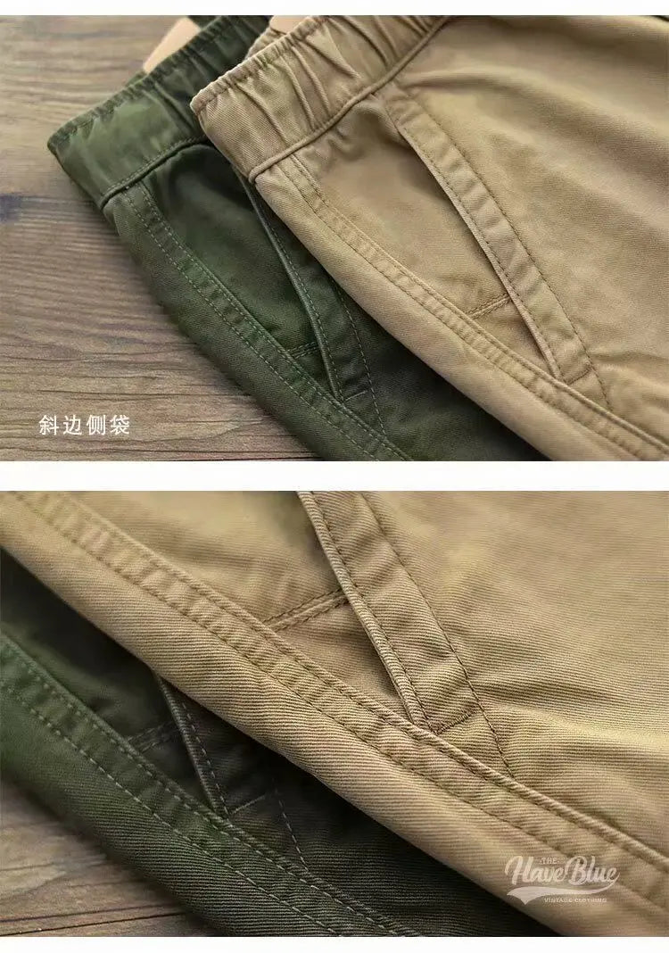 2024 New Summer American Retro Outdoor Hip Hop Men's Fashion Elastic Waist Zipper Minimalist Beach Leisure High Street Shorts