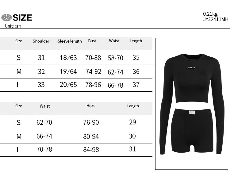 Summer Round Neck Long Short sleeved 3/4 Shorts Two piece Women's Fashion Sports Versatile Set