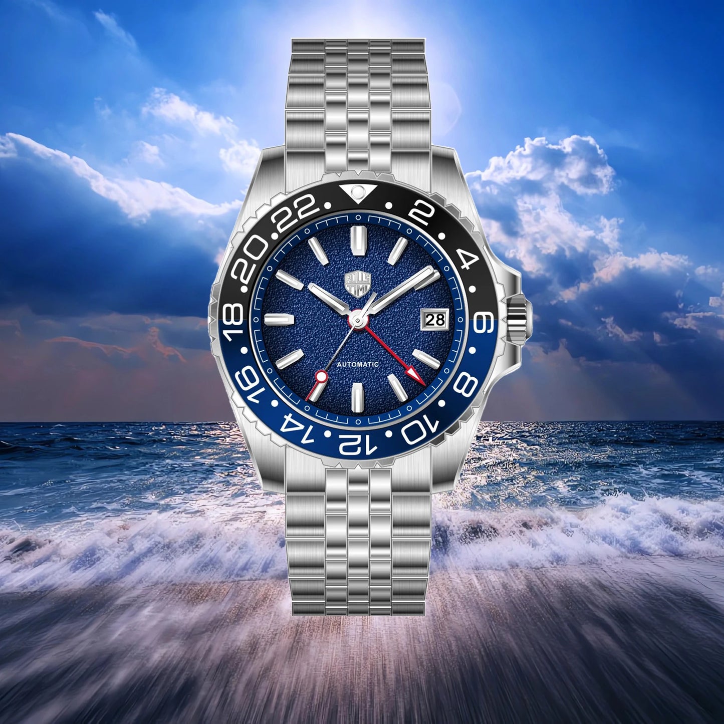 2026 New Rollstimi Diving GMT Mens Watches AR  Sapphire crystal Luxury Automatic Watch For Men Stainless steel Mechancial Watch