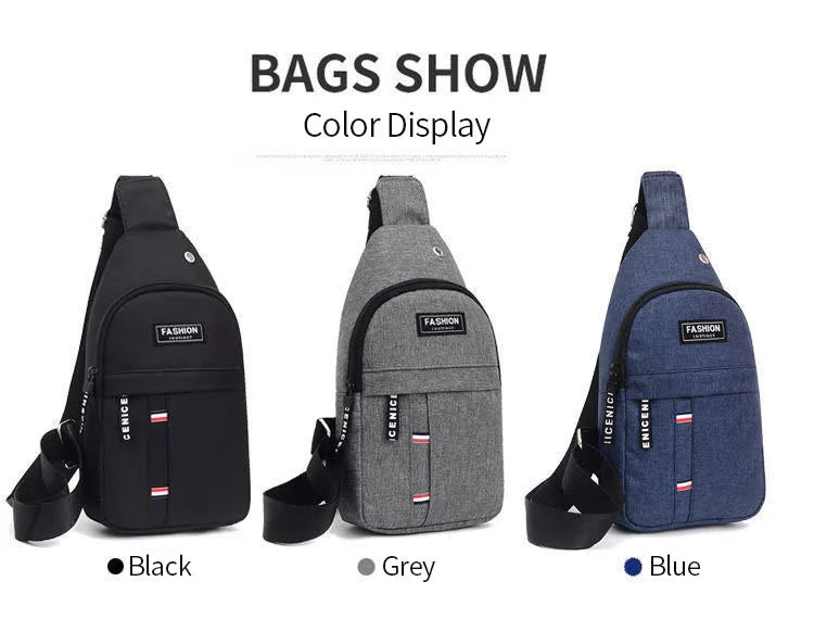New Chest Bag New Men Simple Nylon Fashion Waterproof One Shoulder Crossbody Bag Multi-functional Men Sling Bag New In