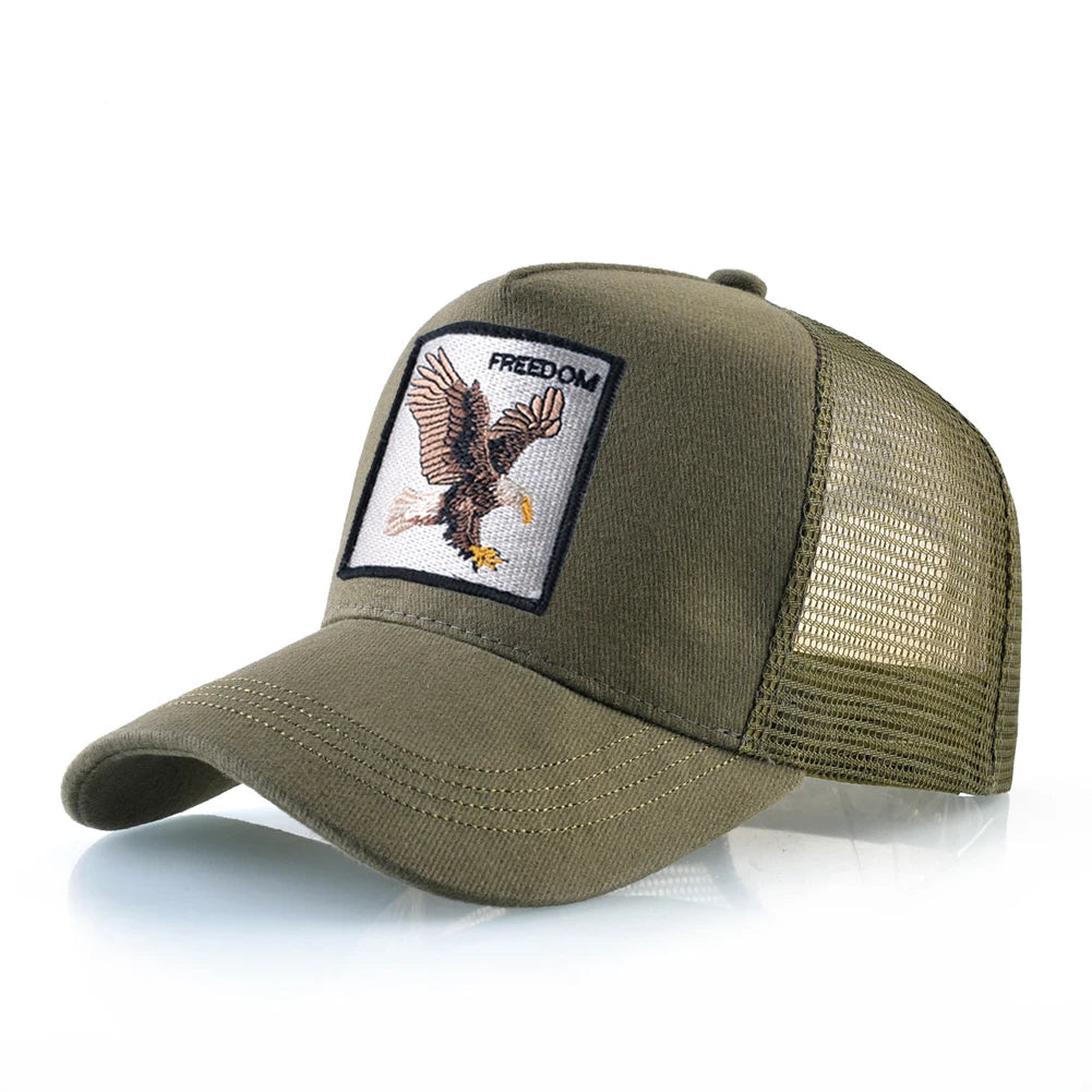 Trucker Caps With Embroidery Goat Patch