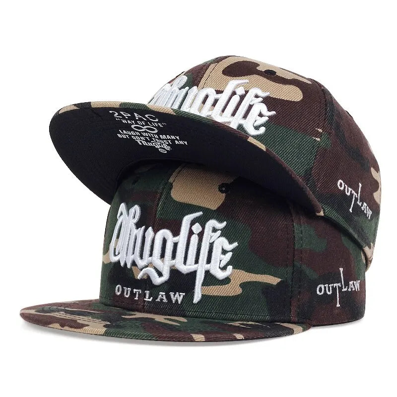 Thuglife Embroidery Hiphop Snapback Hat