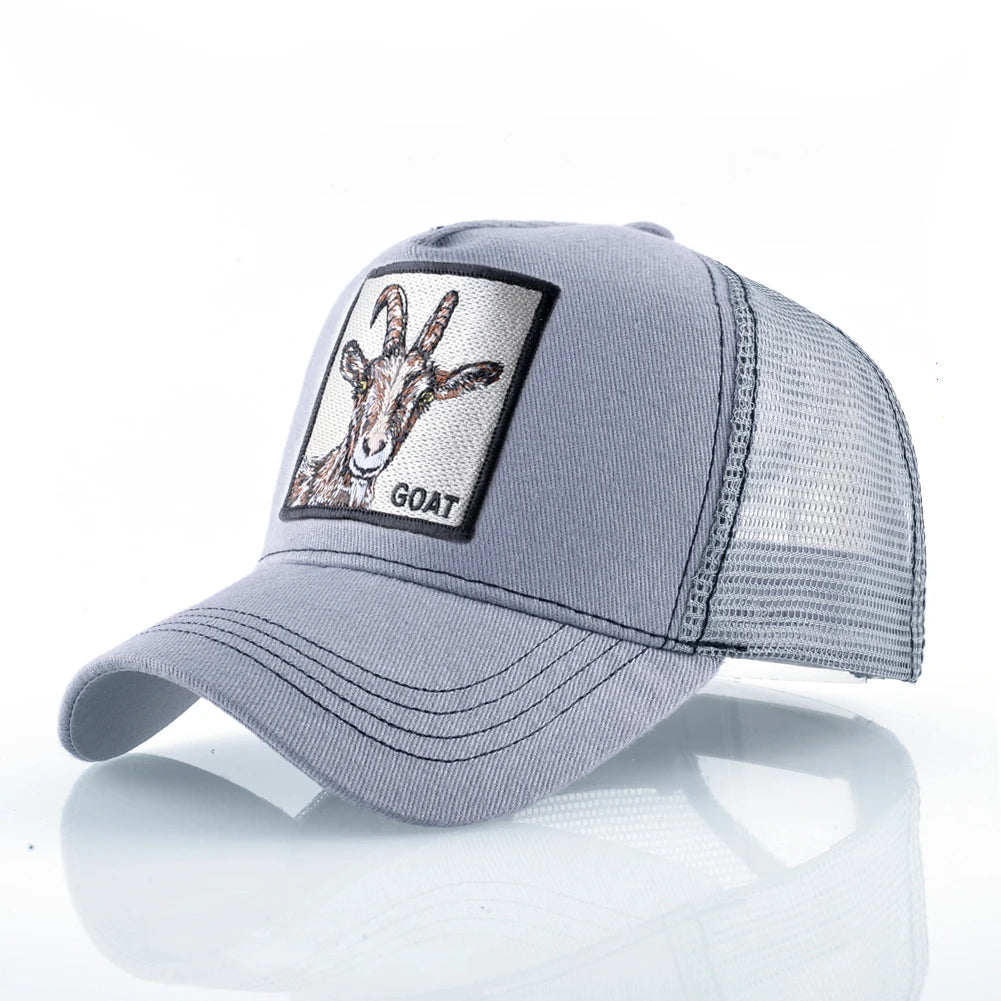 Trucker Caps With Embroidery Goat Patch