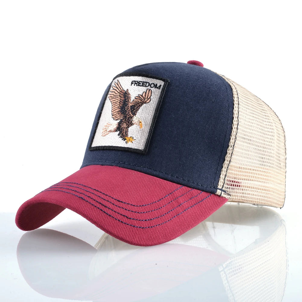 Trucker Caps With Embroidery Goat Patch