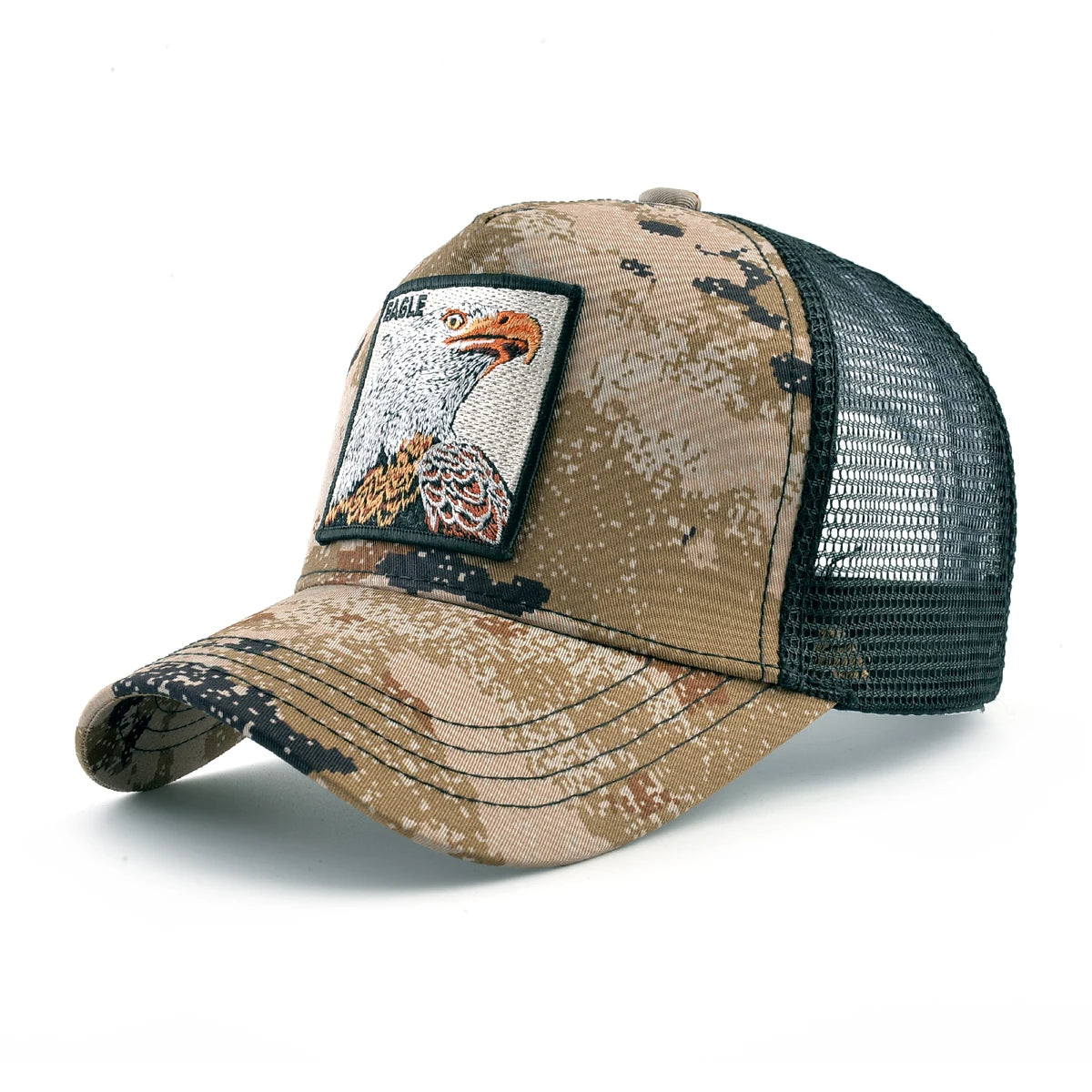 Trucker Caps With Embroidery Goat Patch