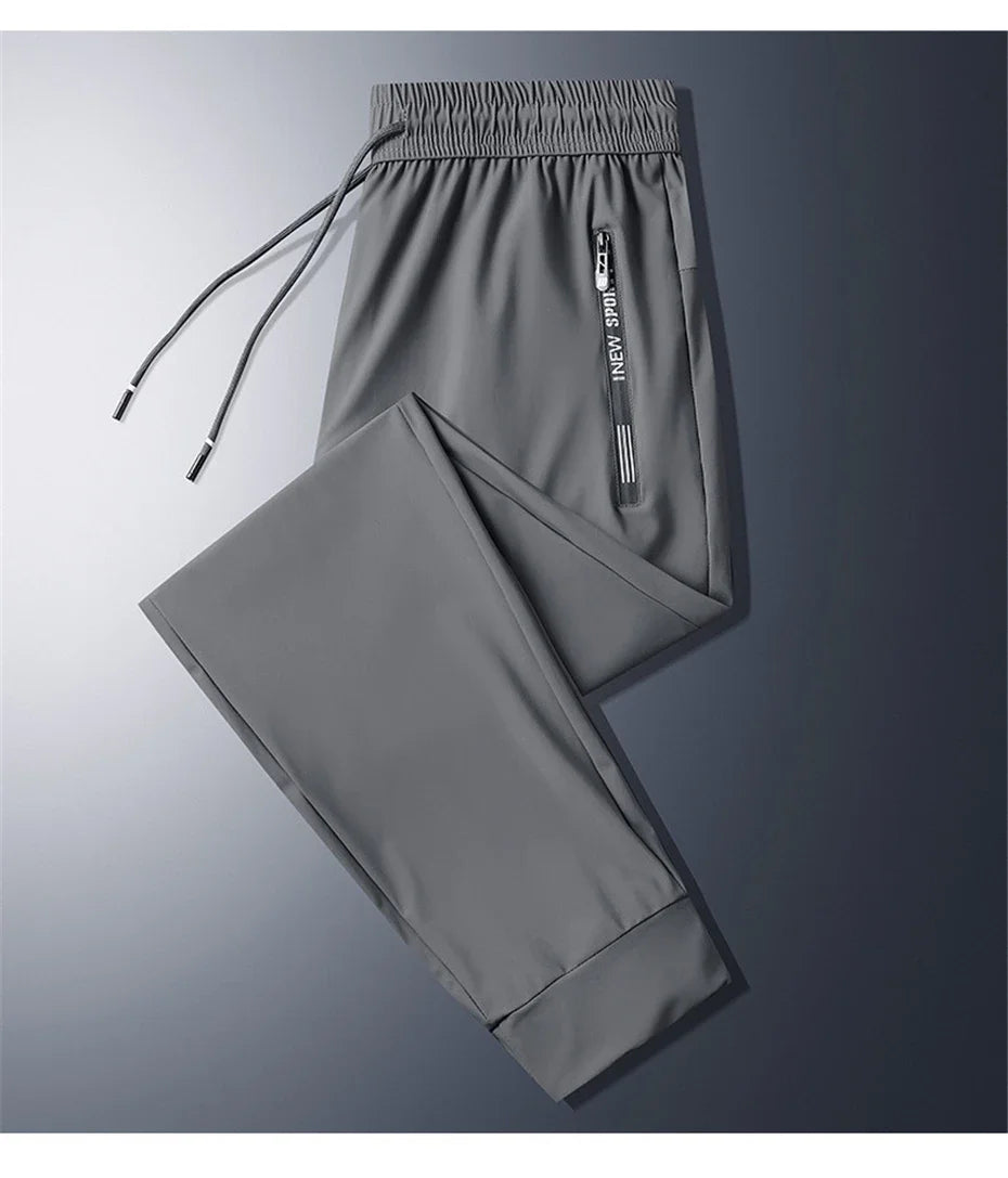 Summer Cool Pants Men 8XL Plus Szie Sweatpants Fashion Casual Stretch Pants Male Big Size 7XL 8XL Summer Trousers Black Grey