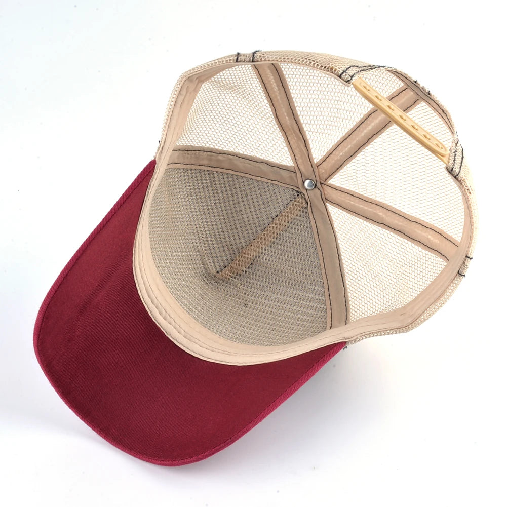 Trucker Caps With Embroidery Goat Patch