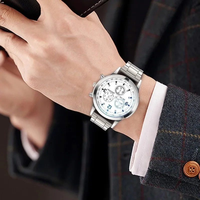 Casual Stainless Steel Mesh Belt Watches for Men Simple Round Dial Quartz Mens Watch Business Wristwatch Часы Мужские Наручные