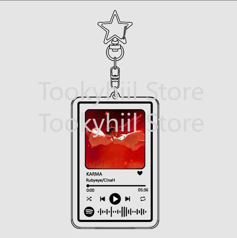 Popular 26 Songs Alien Stage Music Keychain Original Soundtrack LUKA Women Accessory Bag Pendant Playlist Code KeyIng Fans Gift