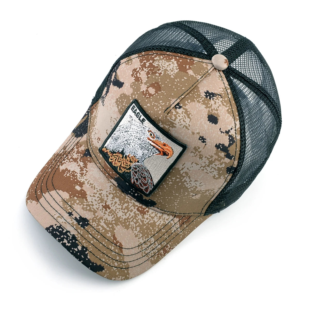 Trucker Caps With Embroidery Goat Patch