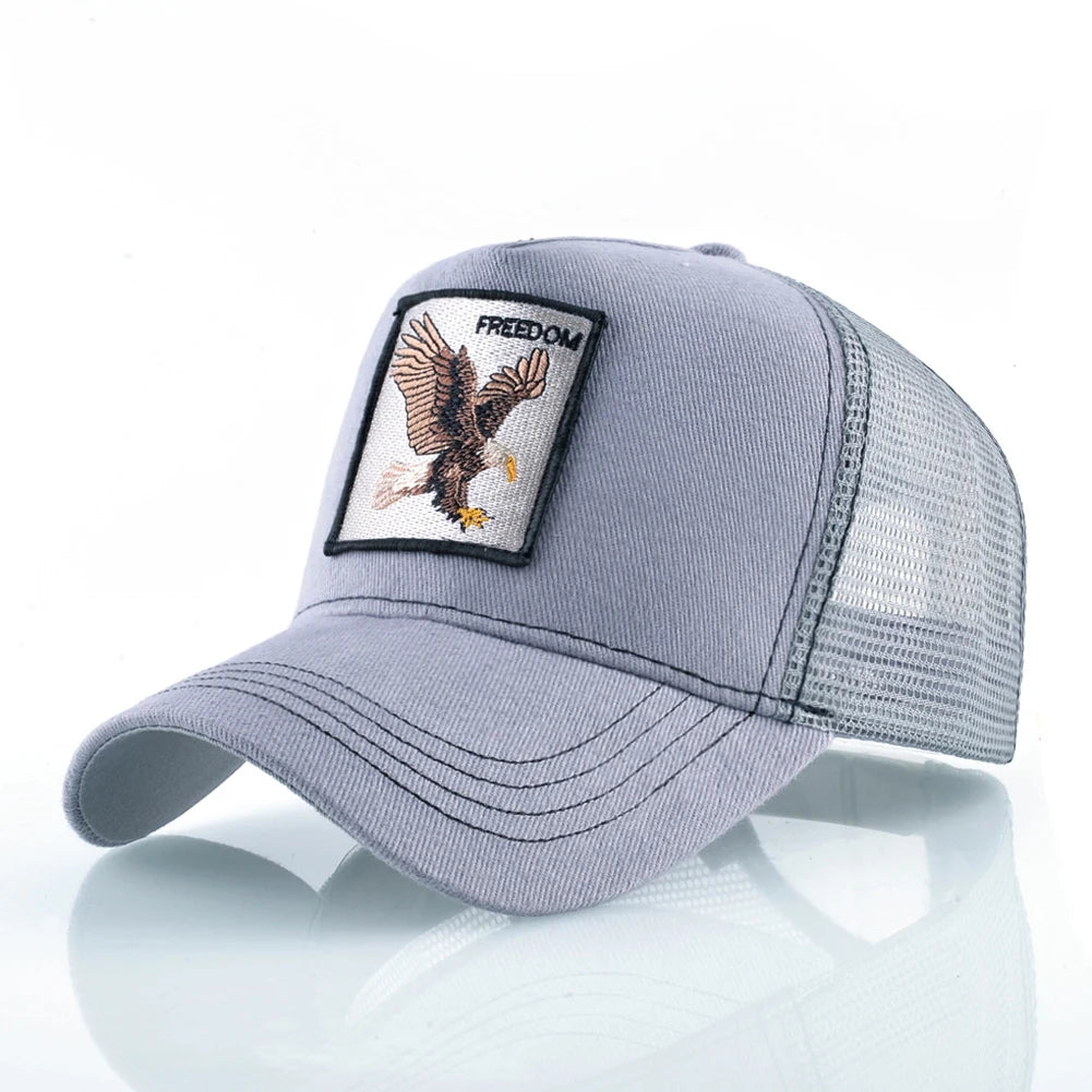 Trucker Caps With Embroidery Goat Patch