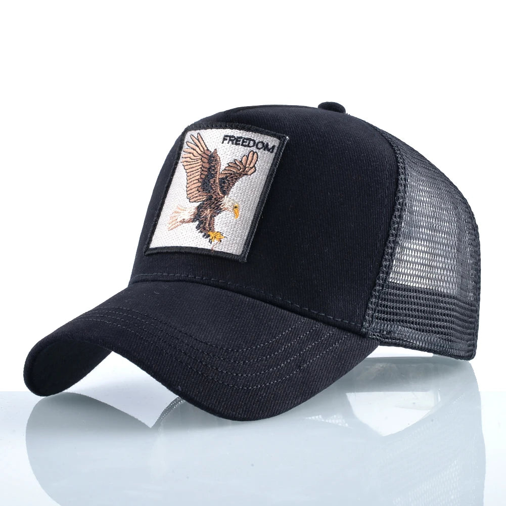 Trucker Caps With Embroidery Goat Patch