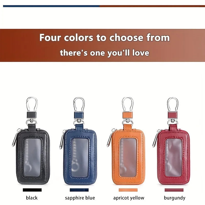 Car Key Fob Case Leather Car Smart Key fob Holder Car Remote Keychain Bag Universal