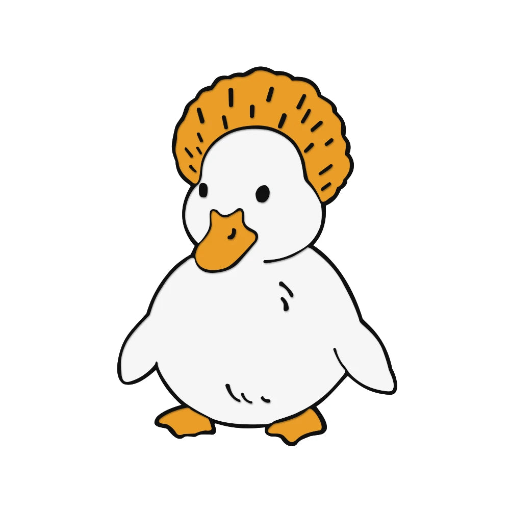 Funny Untitled Goose Brooch Animal Honk Honk Enamel Pins Cute Cartoon Duck Custom Bag Lapel Badge Jewelry Gifts for Kids Friends