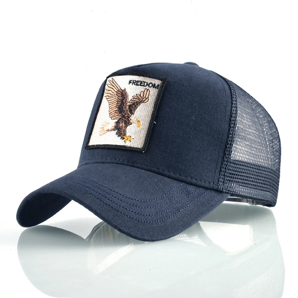 Trucker Caps With Embroidery Goat Patch