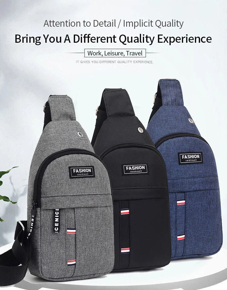 New Chest Bag New Men Simple Nylon Fashion Waterproof One Shoulder Crossbody Bag Multi-functional Men Sling Bag New In