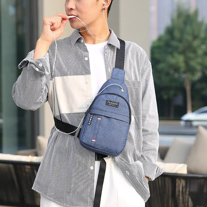New Chest Bag New Men Simple Nylon Fashion Waterproof One Shoulder Crossbody Bag Multi-functional Men Sling Bag New In
