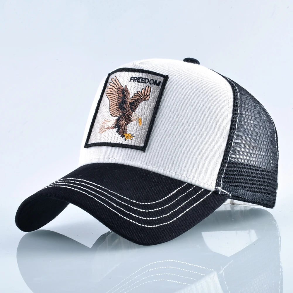 Trucker Caps With Embroidery Goat Patch