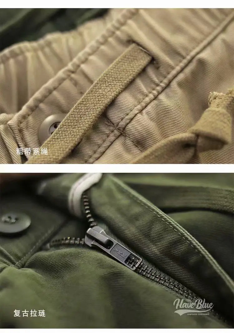 2024 New Summer American Retro Outdoor Hip Hop Men's Fashion Elastic Waist Zipper Minimalist Beach Leisure High Street Shorts