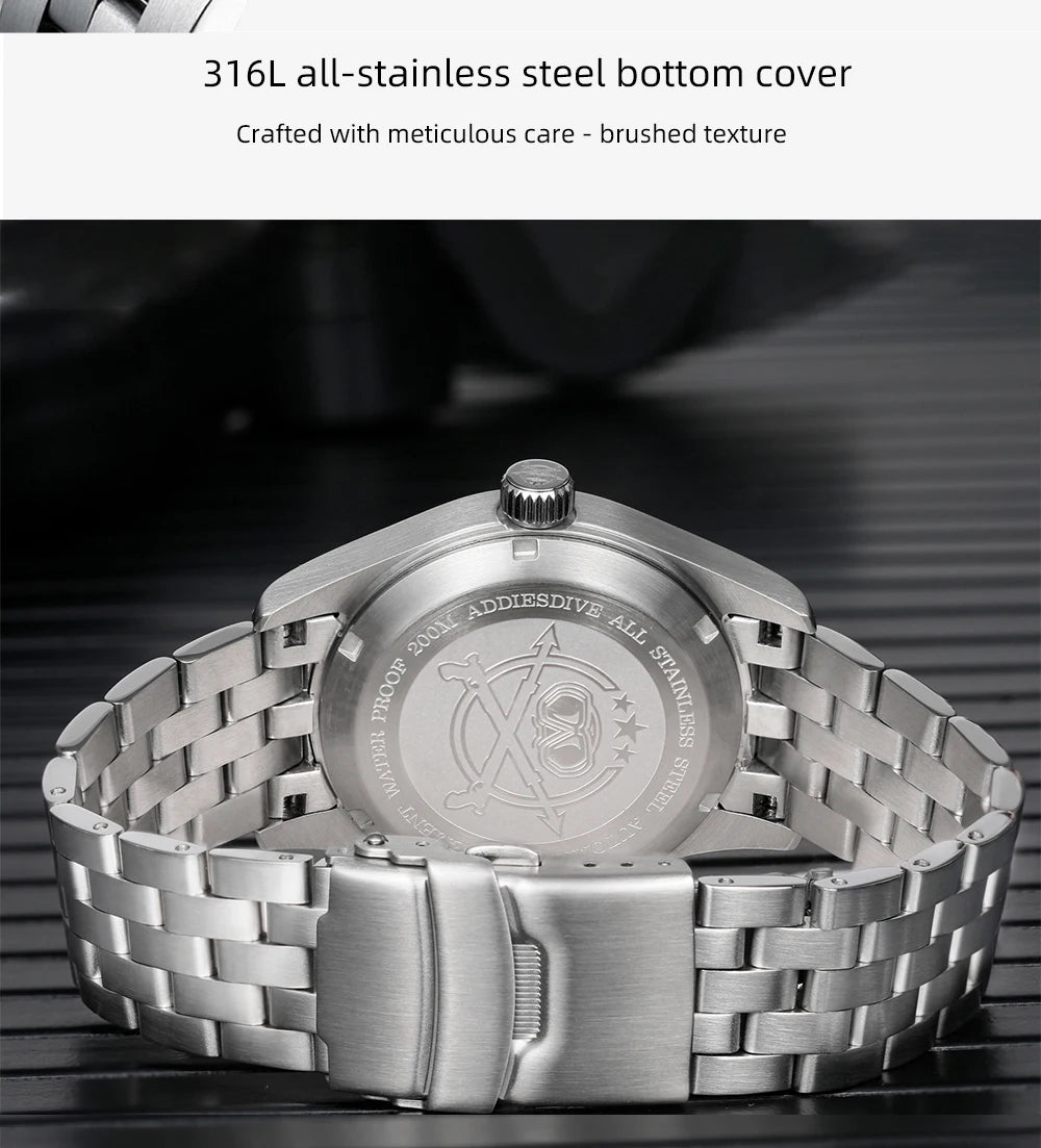 ADDIESDIVE Watches For Men Luxury Business Leisure Automatic Mechanical Men's Watch Fluorescent Waterproof 8215 316L Stainless