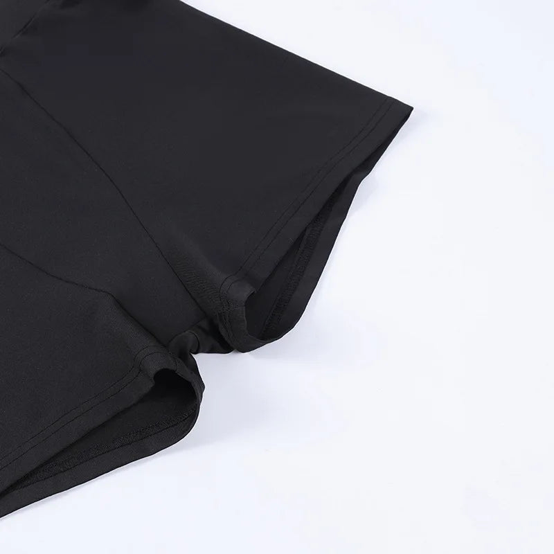 Summer Round Neck Long Short sleeved 3/4 Shorts Two piece Women's Fashion Sports Versatile Set