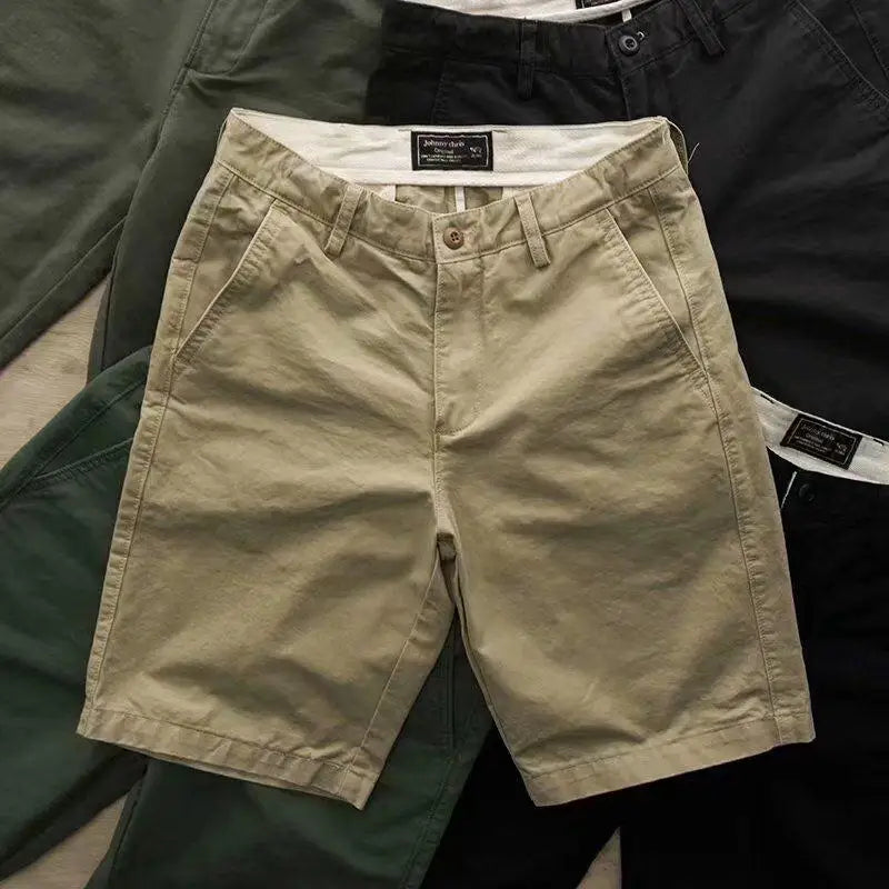 2024 New Summer American Retro Outdoor Hip Hop Men's Fashion Elastic Waist Zipper Minimalist Beach Leisure High Street Shorts