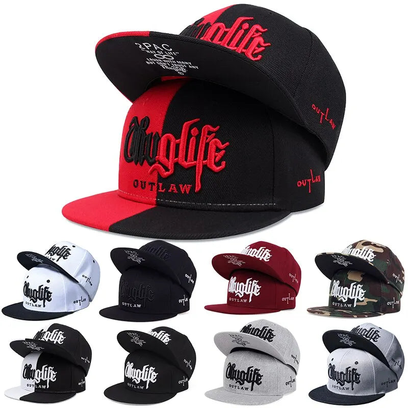 Thuglife Embroidery Hiphop Snapback Hat