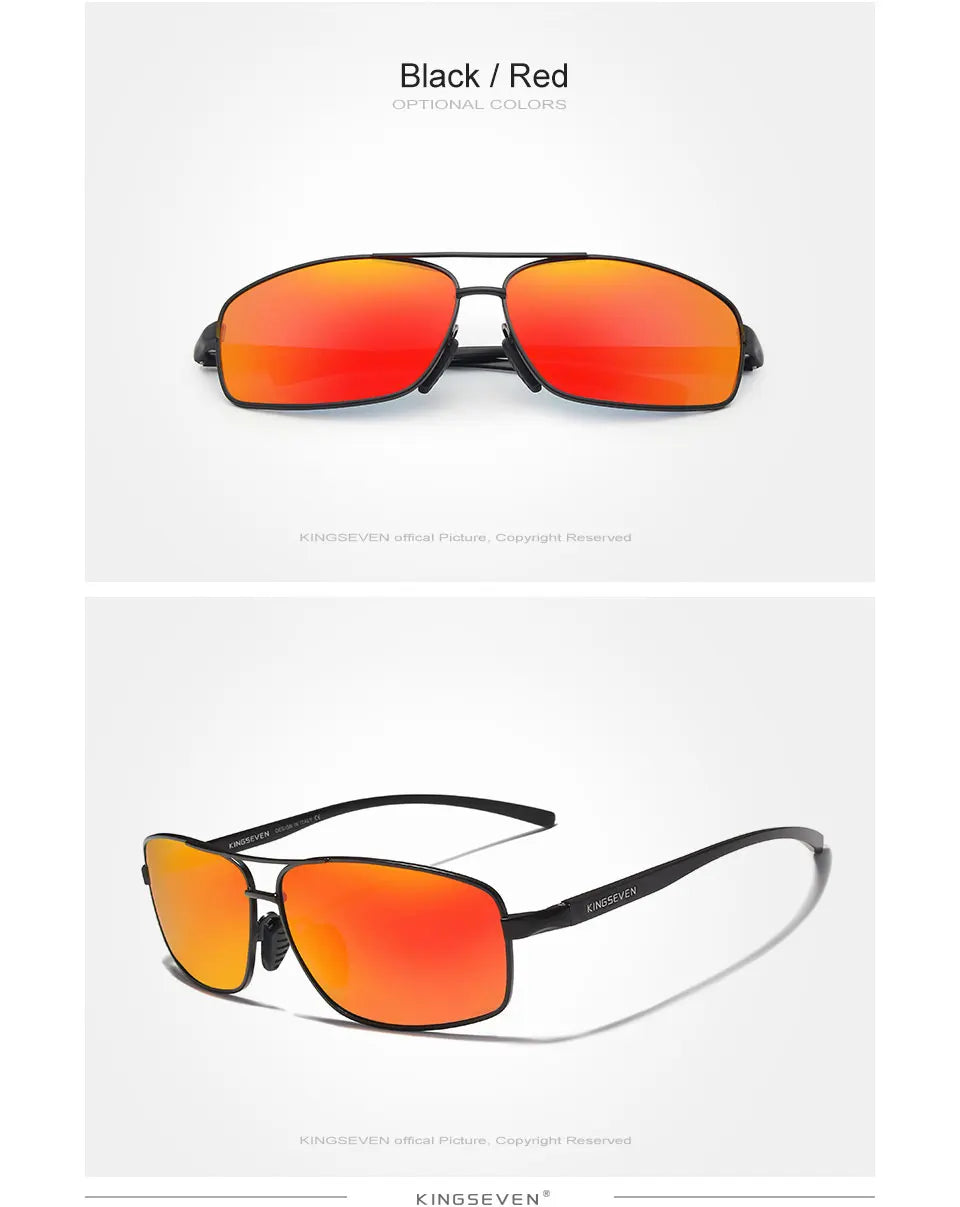 KINGSEVEN Men Polarized Sunglasses Vintage UV400 Optics Eyewear Protection Retro Brand Designer Square Classic Shades Sun glass