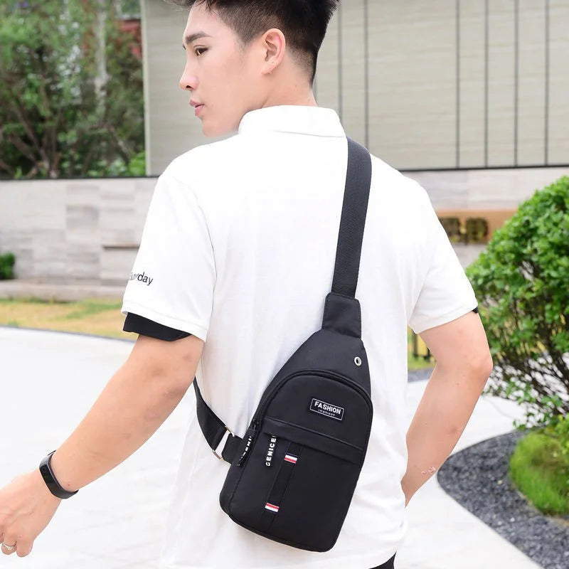 New Chest Bag New Men Simple Nylon Fashion Waterproof One Shoulder Crossbody Bag Multi-functional Men Sling Bag New In