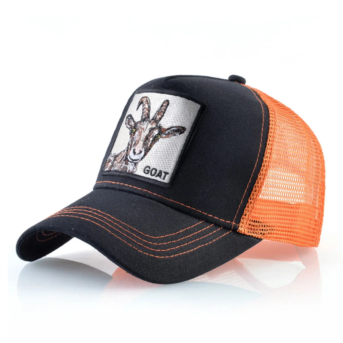 Trucker Caps With Embroidery Goat Patch