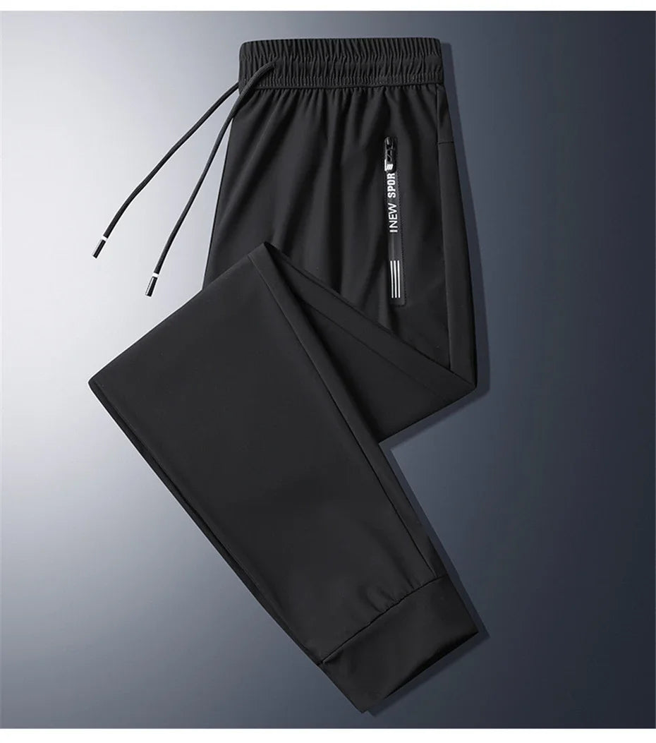Summer Cool Pants Men 8XL Plus Szie Sweatpants Fashion Casual Stretch Pants Male Big Size 7XL 8XL Summer Trousers Black Grey