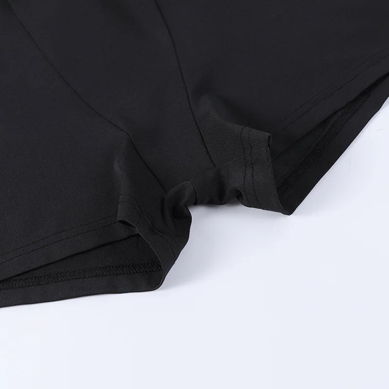 Summer Round Neck Long Short sleeved 3/4 Shorts Two piece Women's Fashion Sports Versatile Set