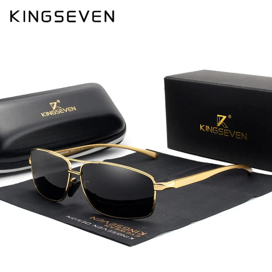 KINGSEVEN Men Polarized Sunglasses Vintage UV400 Optics Eyewear Protection Retro Brand Designer Square Classic Shades Sun glass