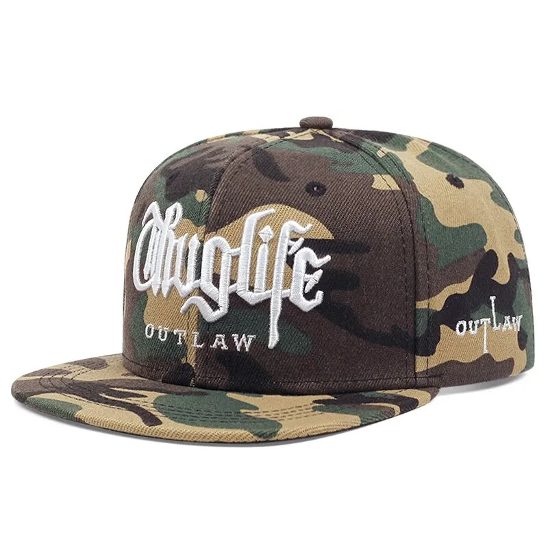 Thuglife Embroidery Hiphop Snapback Hat