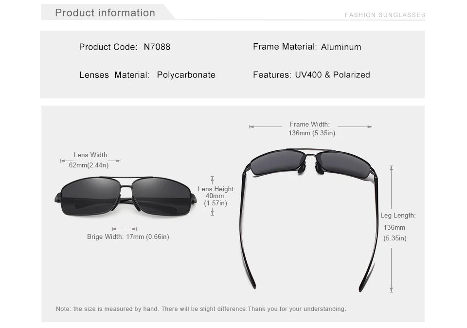 KINGSEVEN Men Polarized Sunglasses Vintage UV400 Optics Eyewear Protection Retro Brand Designer Square Classic Shades Sun glass