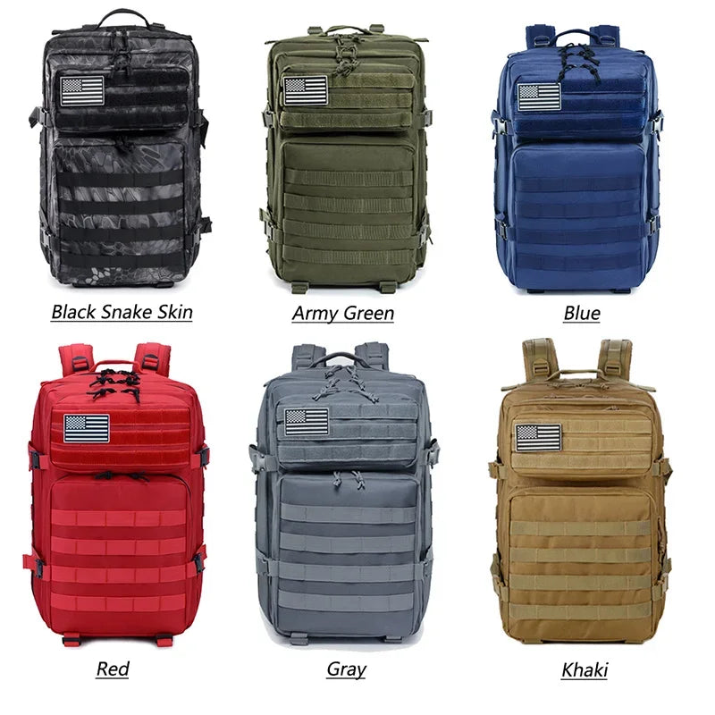 45L Tactical Backpack Molle for survival Assault Pack CCW 3 Day survival Bag Hiking Treeking Rucksack heavy duty backpack