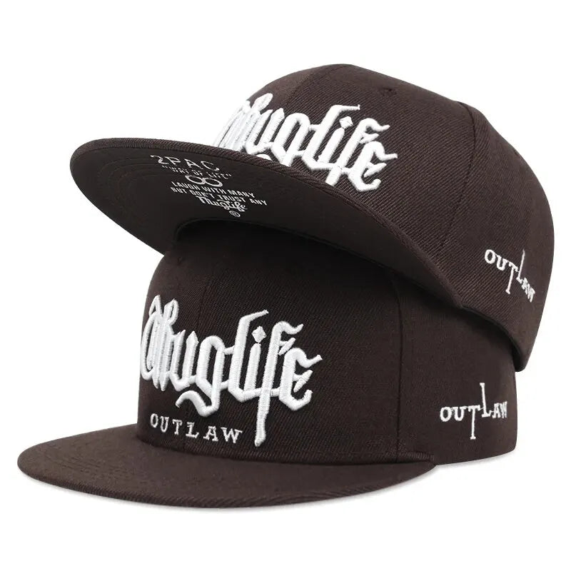 Thuglife Embroidery Hiphop Snapback Hat